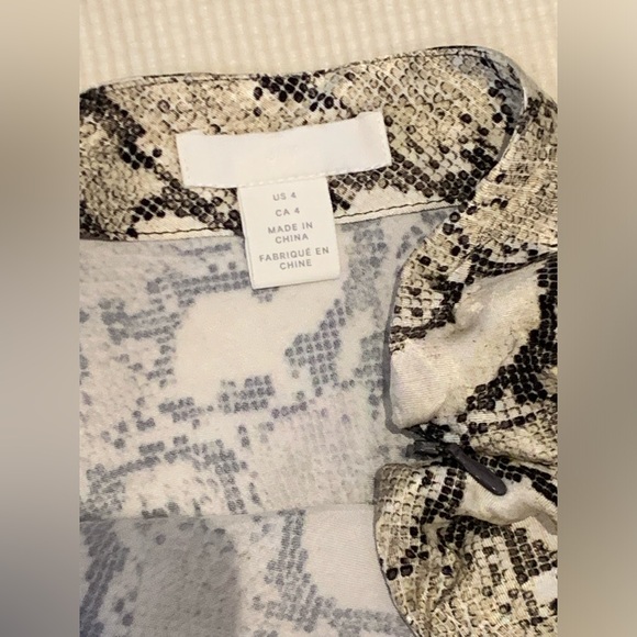 H&M Snake Print Satin Midi Skirt, Size 4 - Picture 5 of 10